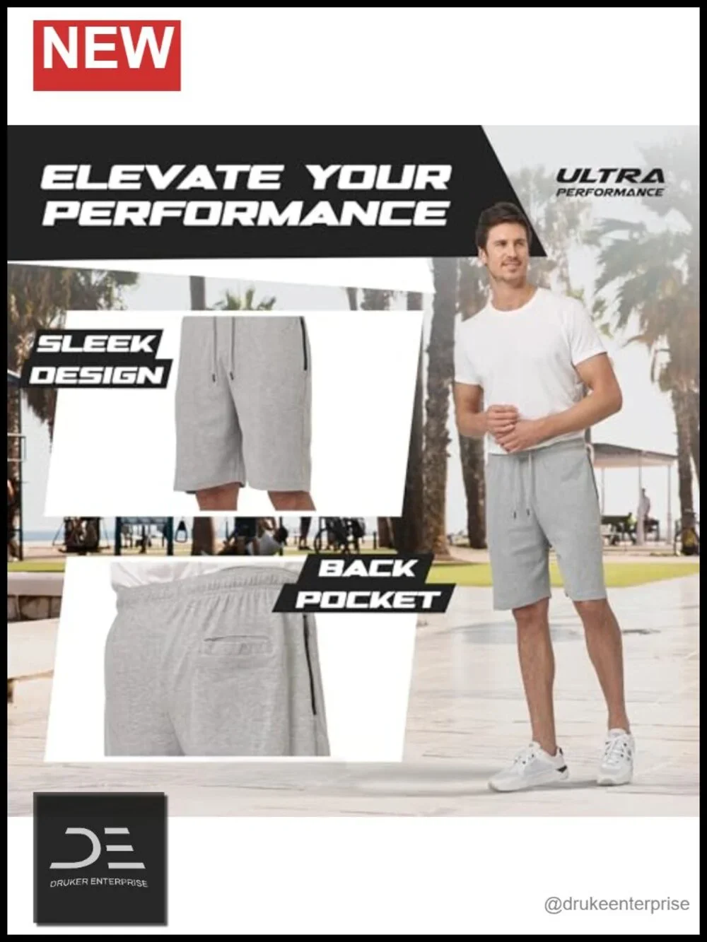 Men's Cotton Athletic Shorts 3-Pack Drawstring Jersey